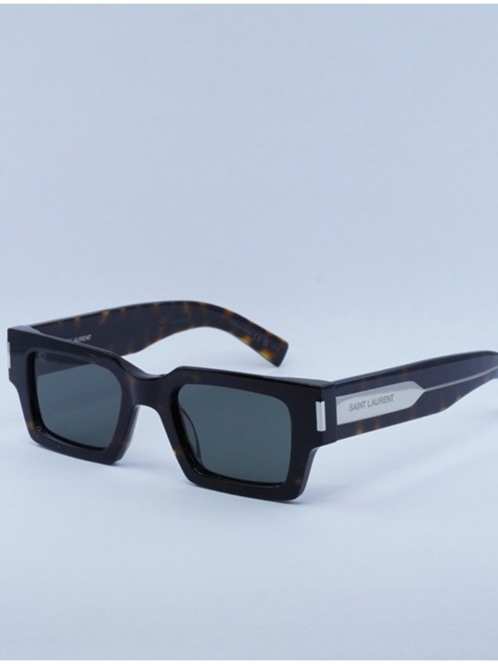 Saint Laurent SL572 002 Sunglasses Havana Square Frame, Grey Lenses